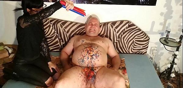  Beth Kinky - Slim goth domina wax torture her slave&039;s cock & stomach pt2 HD
